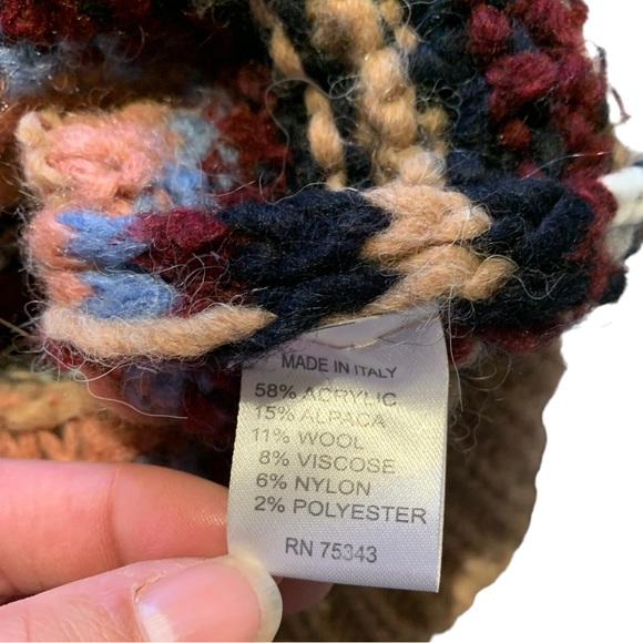 Anthropologie Elsamanda Chunky Stripe Knit Alpaca Wool Blend Sweater Italy NWT - Picture 7 of 7